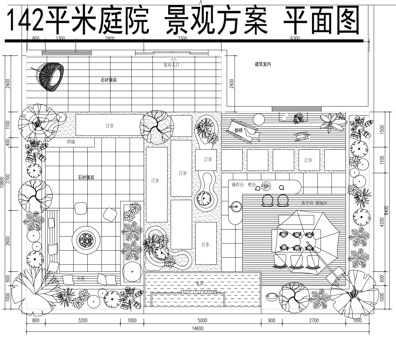 别墅庭院景观平面图cadcad施工图