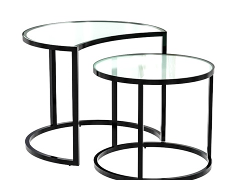  巴斯特边桌套装（直径65厘米）3d模型 