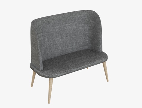  现代餐厅布艺卡座3d模型 