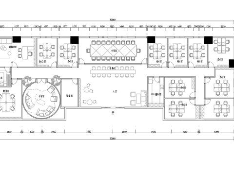 最新办公室平面施工图cad施工图