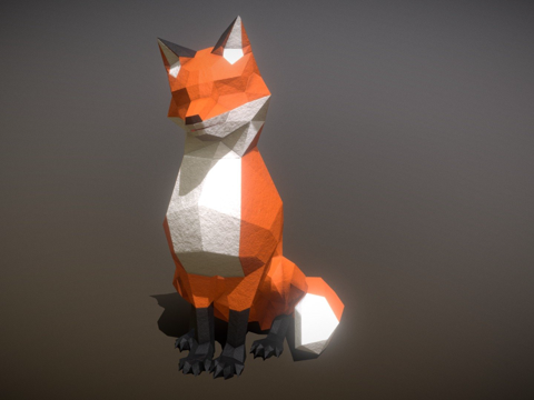  纸狐狸3d模型 
