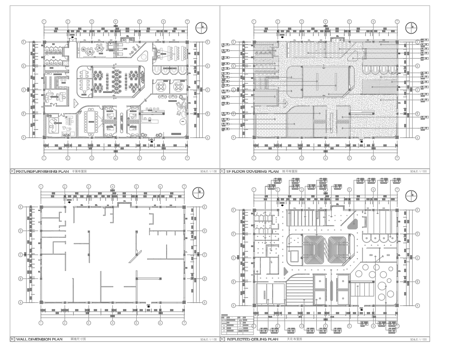 最新办公室平面施工图cad施工图