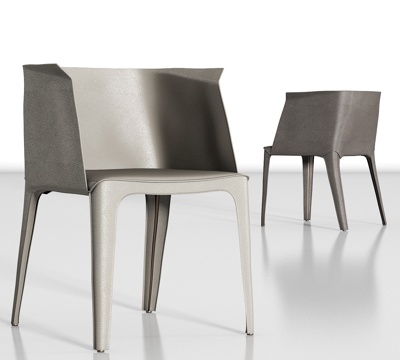  现代皮革单椅组合3d模型 