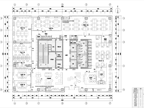 1000平办公室  最新平面施工图cad施工图