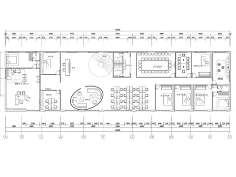 最新办公室平面施工图cad施工图