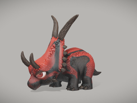  卡通恶魔角龙伊顿3d模型 