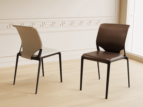 现代意式餐椅 单椅 椅子su模型