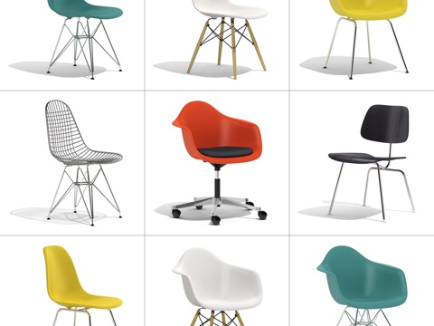  北欧椅子组合3d模型 