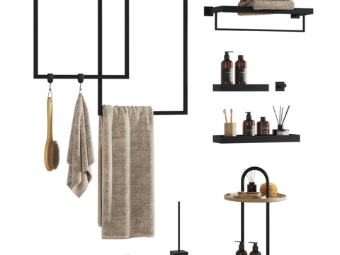  卫浴配件套装23d模型 