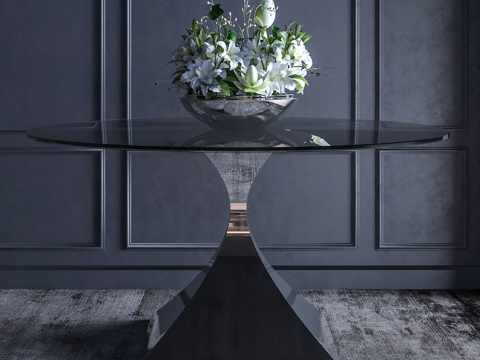  现代花桌花瓶装饰角几3d模型 