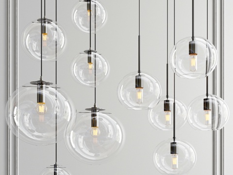  塞琳娜与杰米簇状吊灯3d模型 