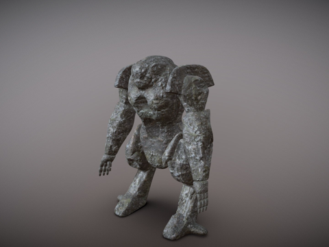  石怪雕像3d模型 