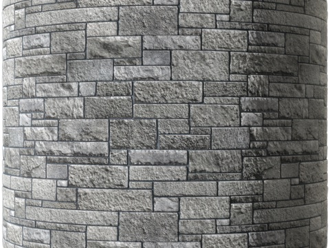  装饰性野石乱石砌体3d模型 