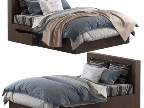  青少年床3d模型 