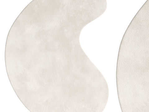  Vanni纯色奶油色弧形羊毛地毯3d模型 