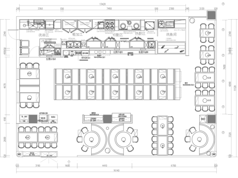  火锅店 串串店 最新平面施工图合集cad施工图 