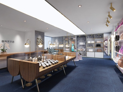  箱包店 珠宝店 奢侈品店 钟表店 创意灯具  摆件 饰品3d模型 