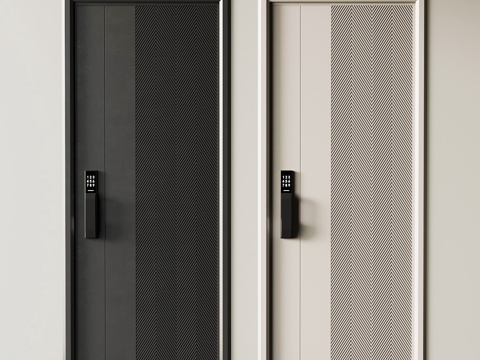  现代意式单开门 入户门3d模型 