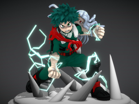  出久和惠里绿谷出久我的英雄学院3d模型 