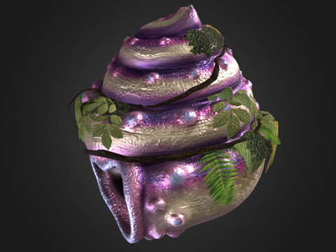  废弃生物外壳3d模型 