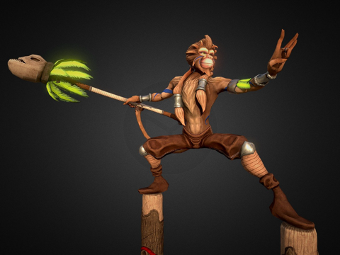  美猴王角色PBR3d模型 