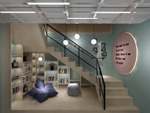  工业风楼梯间3d模型 