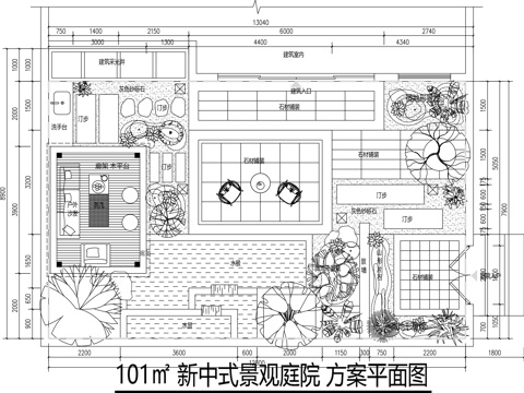 别墅庭院景观平面图cadcad施工图