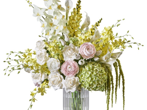  花艺套装125 黄色兰花3d模型 