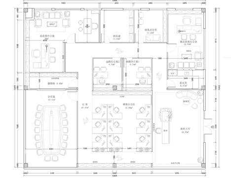 办公室 最新平面施工图合集cad施工图