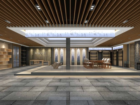  现代展厅3d模型 