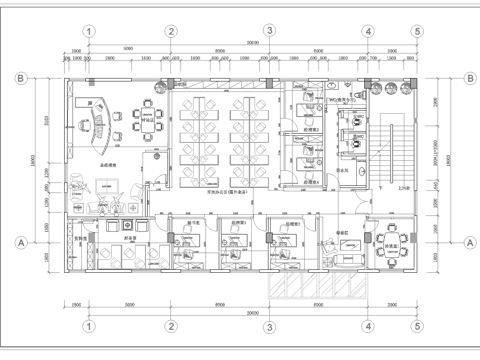 公司办公室 最新平面施工图cad施工图