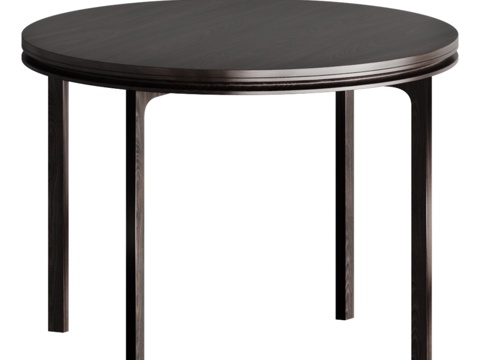  凹槽圆形餐桌3d模型 