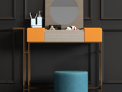  新中式梳妆台3d模型 