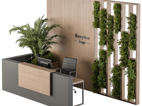  接待台 - 办公套装4073d模型 