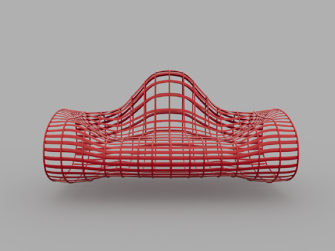  现代风格藤编户外沙发3d模型 