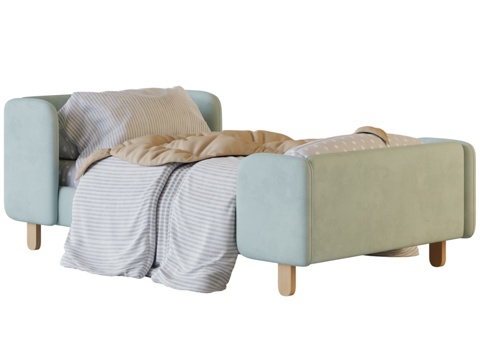  安琪丝绒薄荷儿童床3d模型 