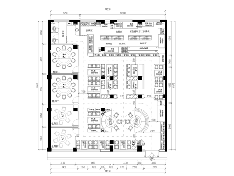 烧烤店 最新平面施工图合集cad施工图