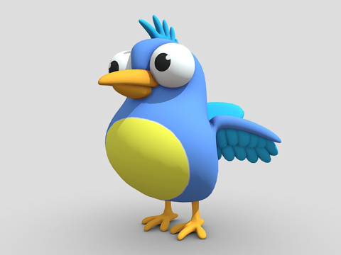  卡通鸟3d模型 