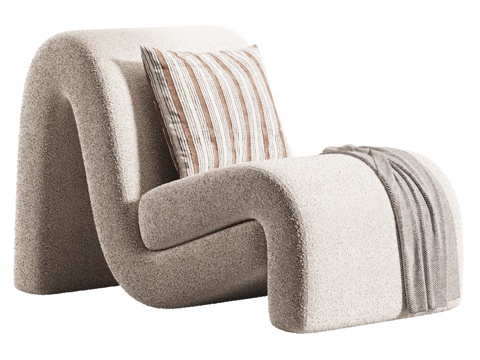  曲线扶手椅3d模型 