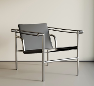  现代意式休闲椅 皮革休闲椅 单人沙发3d模型 