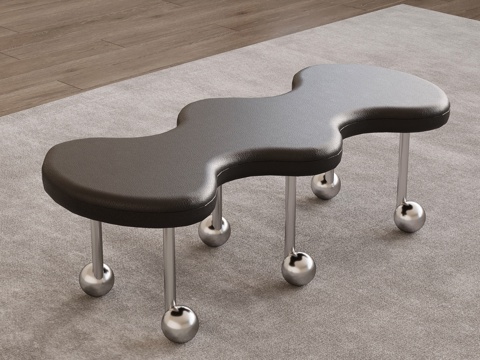  现代意式长凳 床尾凳 沙发凳 换鞋凳3d模型 