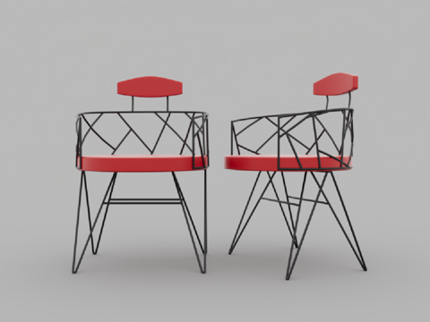  现代风格单人椅子3d模型 