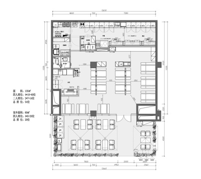 烧烤店 最新平面施工图合集cad施工图