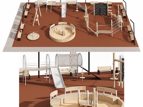  儿童游乐场3d模型 