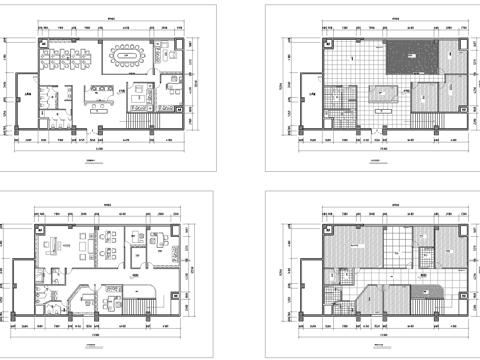 最新办公室平面施工图cad施工图