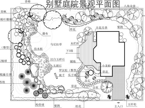 庭院园林设计图cad施工图