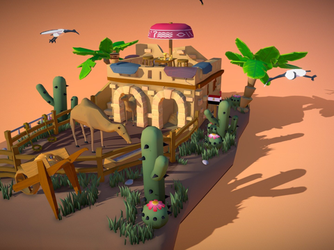  埃及单峰驼马厩3d模型 