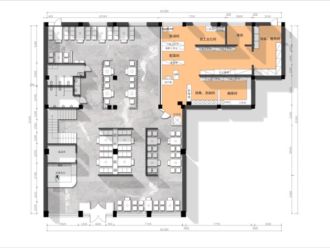 烧烤店 最新平面施工图合集cad施工图