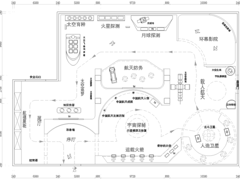 科技展厅 最新平面施工图合集cad施工图