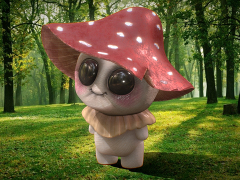  小真菌蘑菇3d模型 